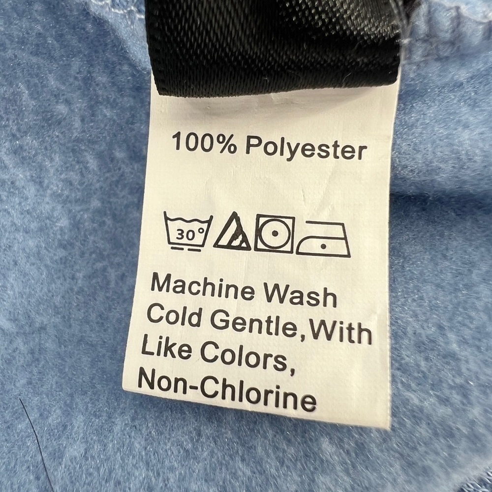 SHEIN Blue Chicago Print Fleece Lined Hoodie Sweatshirt Size XL Women’s - Picture 5 of 5